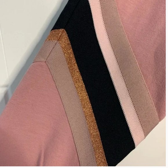Ted Baker Jjordan Sweatshirt With Knitted Stripe Pale Pink size 2 nwot - Picture 9 of 13